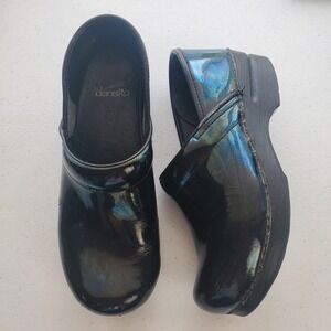 Dansko‎ Women's Professional Petrol Patent Iridescent Clogs Size 38 US 7.5-8